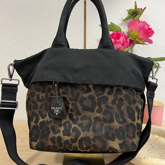[SOLD] Prada Reversible Black and Brown Leopard Print Women's 2-Way bag - Picture 9 of 10